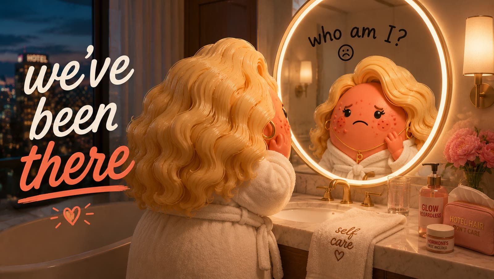 Peri looking in the mirror, wondering who am I